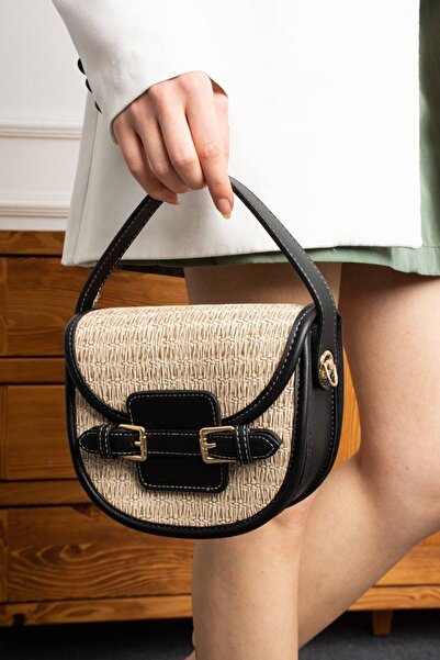 KIRASE Γυναικεία τσάντα χειρός και ώμου με ρυθμιζόμενο λουράκι με λεπτομέρεια...