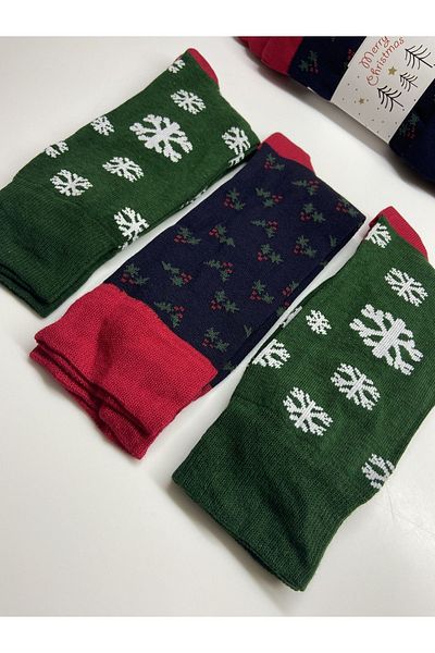 Altun Cotton 3-Piece Christmas Socks - Winter Patterned