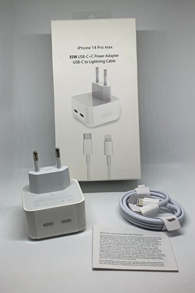 Store 35w Çift Girişli Iphone Uyumlu Hızlı Şarj Aleti Adaptör Kablo Plus 5 6 7 8 X 11 12 13 14 Pro Max