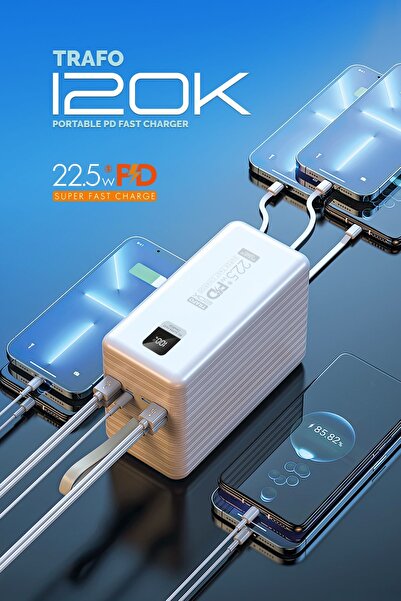 Store Powerway 120.000 Mah Pd 22.5w Hızlı Şarj Dahili Kablolu Kamp Taşınabili...