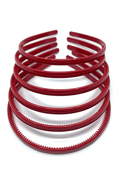 Tahtakaledeyim 6 Pieces Plastic Hair Crown 8 mm Red Color