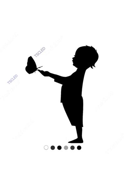 TSC Cute Child Waiting for Butterfly Comes Sticker
