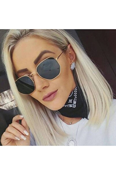 Oppacity نظارة شمسية خماسية كلاسيكية بإطار ذهبي للجنسين