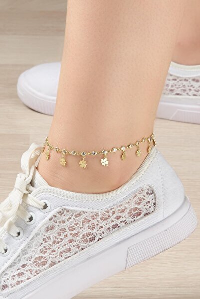 Tmt Silver Gümüş Altın Kaplama Yonca Halhal