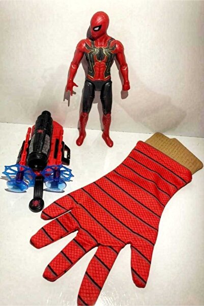 SPIDERMAN Ağ Atan Eldiven - Spiderman Figürlü Eldiven Seti