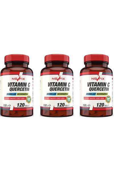 Nevfix Vitamin C Curcetin Bromelian Resveratrol 120 Tablets X 3 Boxes