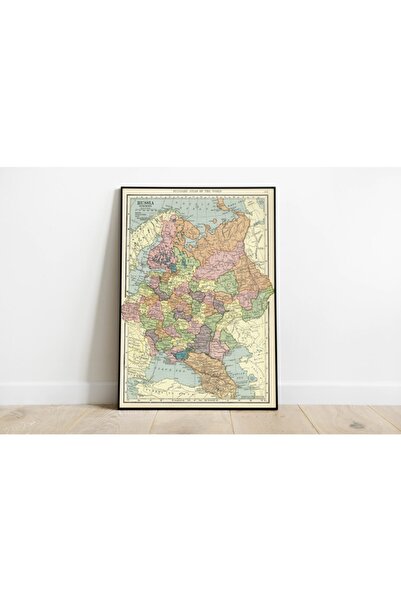 Pegziz Rusya Haritası Sanatsal Duvar Dekorasyon Poster 60x90cm.