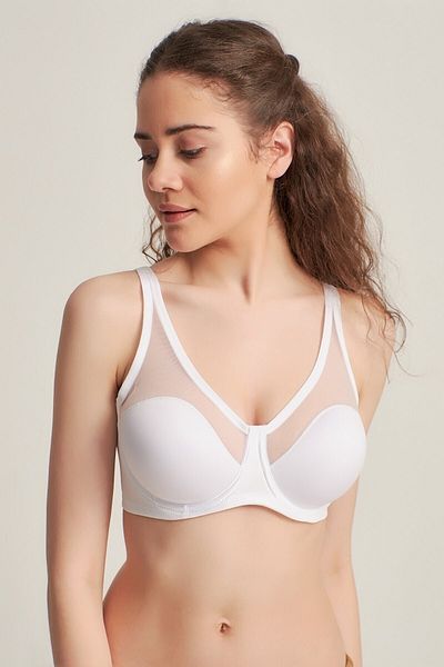 Pemilo Sutien de susținere cu cupă moale nesusținută din tul 9121010 pentru femei, alb