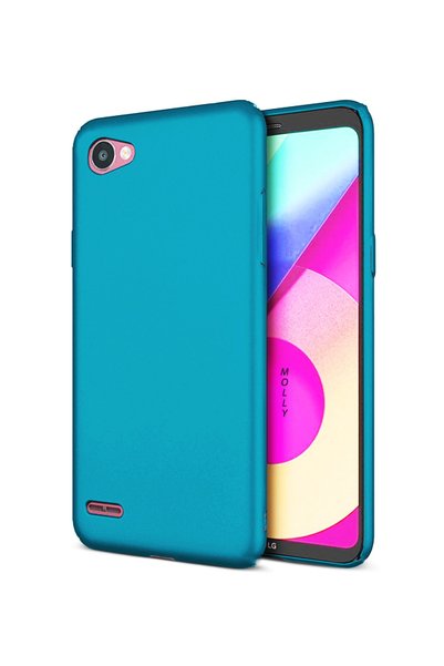 Molly حافظة سيليكون زرقاء غير لامعة متوافقة مع هاتف LG Q6