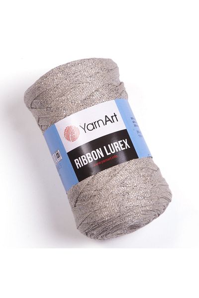 Yarnart Rıbbon Lurex - Glitter, Αξεσουάρ Χειροποίητο Πλεκτό Σχοινί Ανοιχτό Γκρι-725