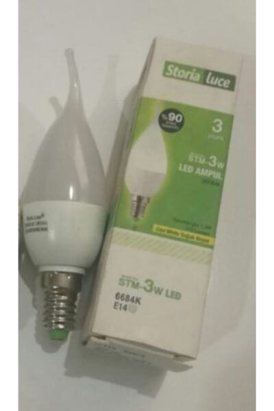 STORIA Storica Luce - 3 Watt Kıvrık Led Ampül E14 Duy Beyaz Işık