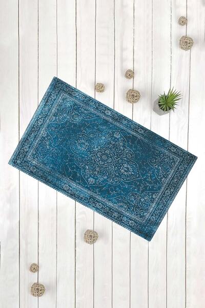 Evsebu Килим з візерунком, нафтовий синій, багатофункціональний декоративний килимок для перед дверима