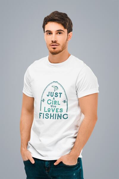 ErTaPassage cu imprimeu bărbați care iubesc pescuitul alb tricou - T4207743