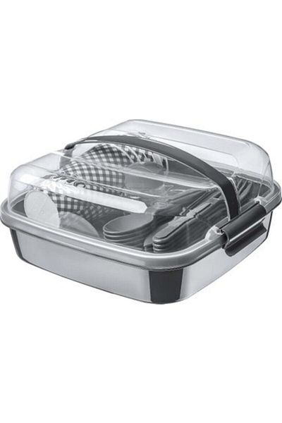 Titiz Lovely 32 Piece Picnic Set - Nesting Fork Spoon Knife Blue