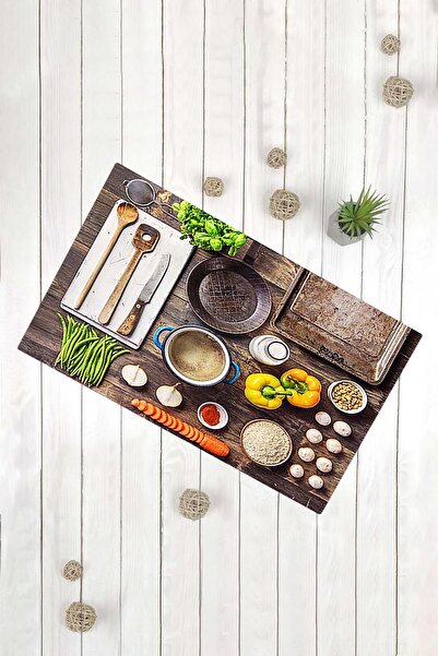 Evsebu Yemek Hazırlık Çok Amaçlı Dekoratif Kapı Önü Paspası