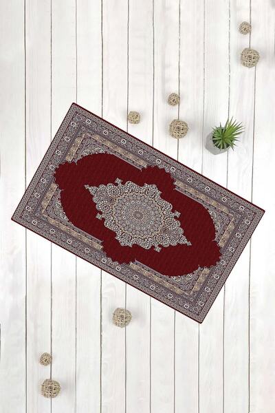 Evsebu Elegant Carpet Pattern Claret Red Multi-Purpose Decorative Door Mat