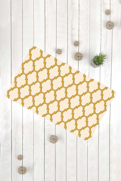 Evsebu Γεωμετρικό σχέδιο Κίτρινο Διακοσμητικό Πατάκι Πόρτας Πολλαπλών Χρήσεων