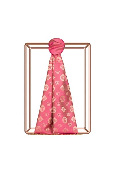 ipekevi Sakura Semi Monogram Patterned Silk Shawl