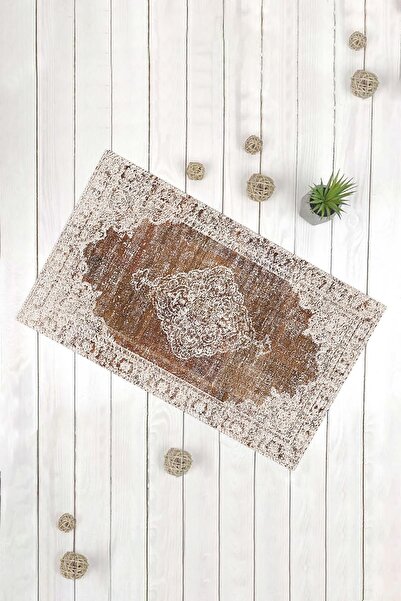 Evsebu Διακοσμητικό χαλάκι πολλαπλών χρήσεων με μοτίβο αντίκες καφέ κρέμας