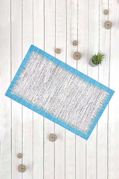 Evsebu Covoraș decorativ multifuncțional pentru ușă cu model modern cu cadru albastru