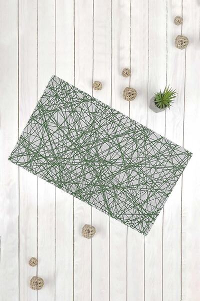 Evsebu Complex Line Green Multi-Purpose Decorative Door Mat