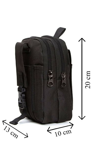 Newish Everest Unisex Black Men's Tactical Belt Bag with Phone Compartment (18X11CM)