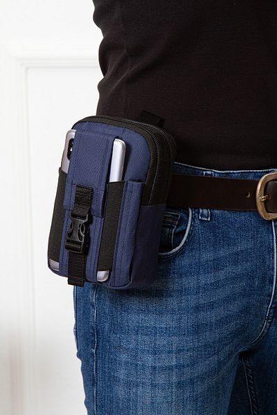 Newish Everest Unisex Navy Blue Men's Tactical Belt Bag with Phone Compartment (18X11Cm)