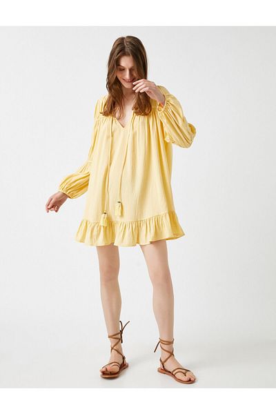 Koton Kleid - Gelb - A-Linie