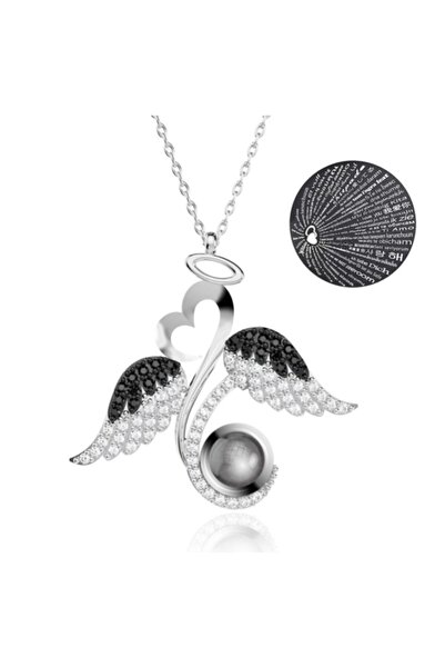 İNDİGO TAKI Sevgi Meleği 100 Dilde Seni Seviyorum Beyaz Gümüş 925 Ayar Gümüş ...