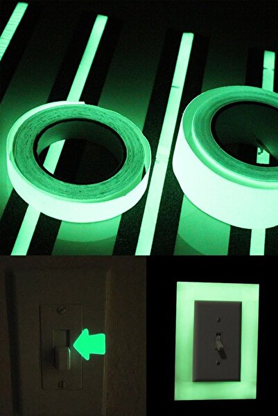 Buffer 2 Adet Karanlıkta Işık Veren Yansıyan 4 Metre Fosforlu Yeşil Şerit Bant