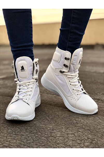 BOA BA0600 Cizme sport boxer albe unisex - cu șireturi