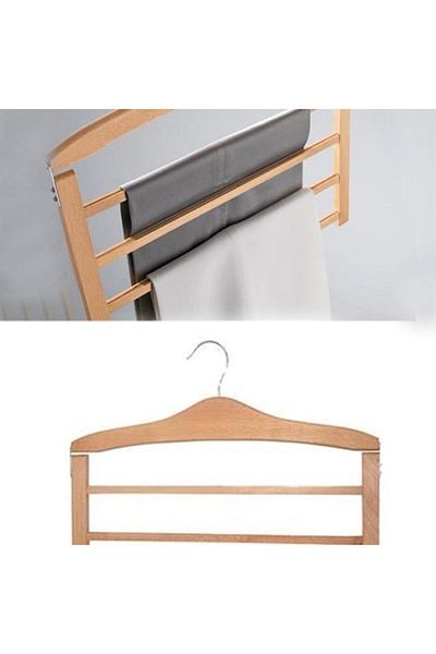 NYN Wooden Layered Relaxed Cut Trouser Hanger