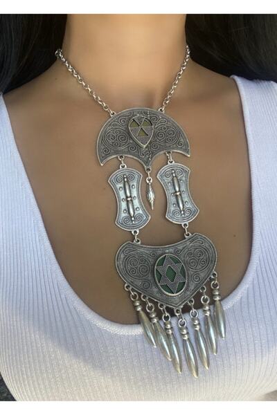 NOBLE ACCESSORY Laden 925 Ayar Gümüş Kaplama Etnik Kadın Kolye