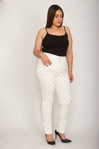 Şans Plus Size Pants - White - Skinny
