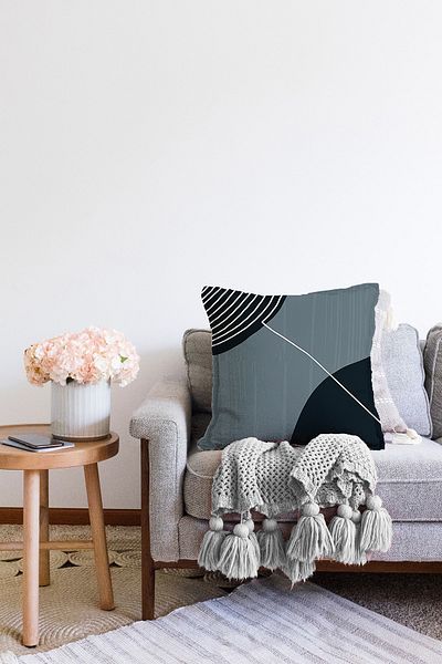 Realhomes Stil abstract Imprimat digital cu desen Onedraw Modern Raschel tricotat Husă de pernă