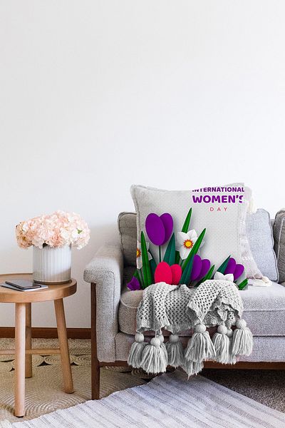 Realhomes Ειδική σχεδίαση Γυναικεία λουλουδάτα μοτίβα ημέρας με ψηφιακή εκτύπωση Μοντέρνα ριχτάρι μαξιλαροθήκη Raschel
