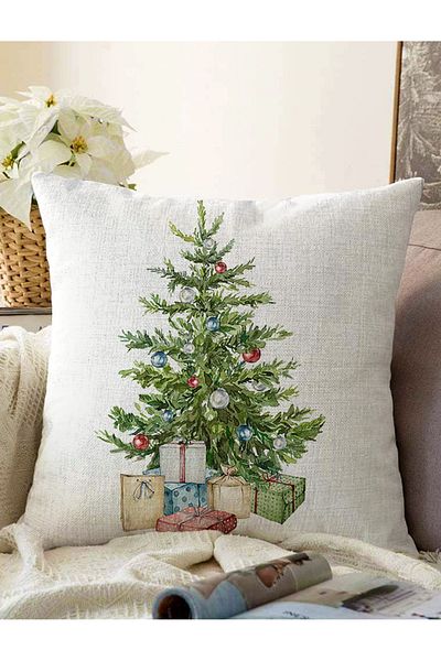 Realhomes Πακέτα δώρου Under Pine Tree Ειδικού σχεδιασμού Ψηφιακή τυπωμένη διακοσμητική ριχτάρι μαξιλαροθήκη Raschel