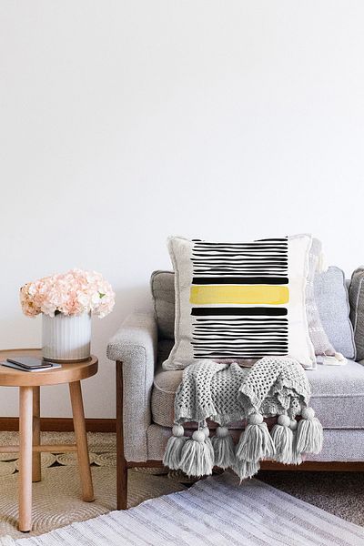 Realhomes Ψηφιακή τυπωμένη μοντέρνα Raschel πλεκτή μαξιλαροθήκη σε αφηρημένο στυλ Onedraw