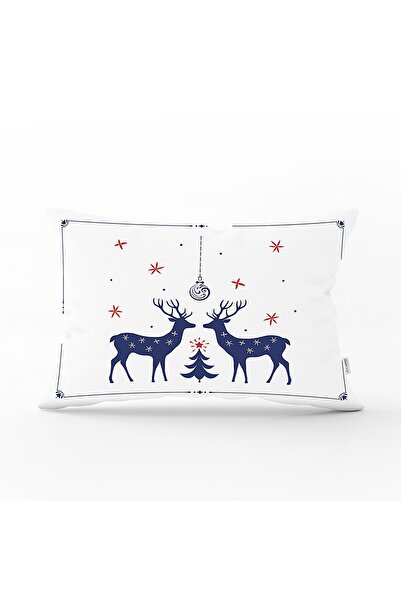 Realhomes Mery Christmas Geyik Tasarımlı Dijital Baskılı Dekoratif Dikdörtgen...