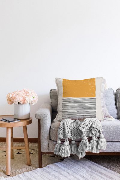 Realhomes Μοντέρνο κάλυμμα μαξιλαριού ριχτάρι με αφηρημένο πρωτόγονο σχέδιο με ψηφιακή εκτύπωση Raschel
