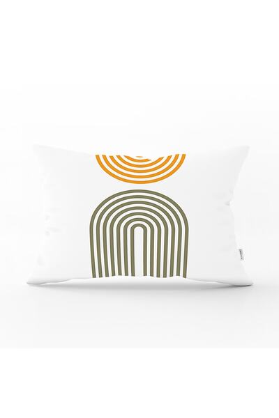 Realhomes Retro Özel Tasarım Dijital Baskılı Modern Dikdörtgen Kırlent Kılıfı