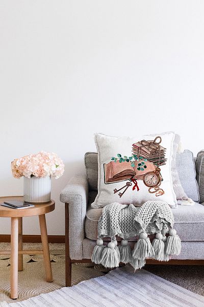 Realhomes Ειδικής σχεδίασης Βιβλίο με θέμα Ψηφιακή εκτύπωση Μοντέρνα Raschel Πλεκτή Μαξιλαροθήκη Ριχτάρι
