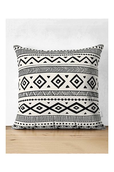 Realhomes Husă de pernă decorativă din piele de căprioară, cu modele scandinave, design etnic, imprimată digitală