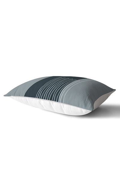 Realhomes Husă de pernă decorativă dreptunghiulară imprimată digitală cu desen Onedraw în stil abstract