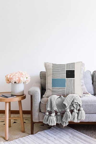 Realhomes Ψηφιακή τυπωμένη μοντέρνα Raschel πλεκτή μαξιλαροθήκη σε αφηρημένο στυλ Onedraw