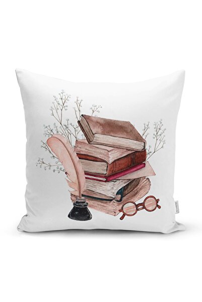 Realhomes Μοντέρνο κάλυμμα μαξιλαριού με ρετρό σχέδιο σημειωματάριου & στυλό με ψηφιακή εκτύπωση