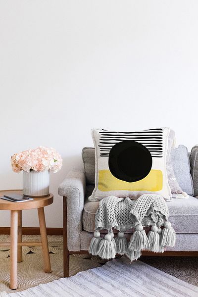 Realhomes Stil abstract Onedraw Desen Imprimat digital Decorativ Raschel Tricotat Husa de perna