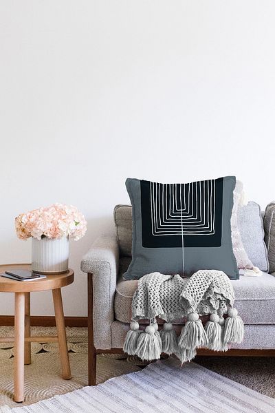 Realhomes Stil abstract Imprimat digital cu desen Onedraw Modern Raschel tricotat Husă de pernă