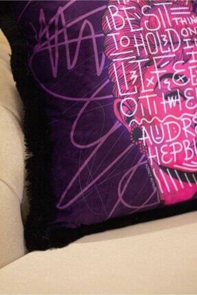 ADAHOME Pillow Audrey Hepburn Decorative Bead Fiber Filled Throw Pillow