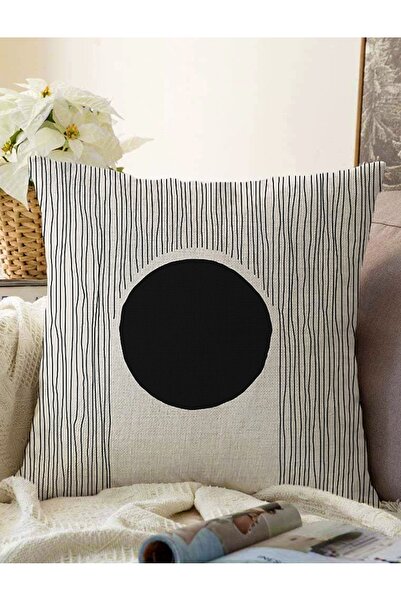 Realhomes Soyut Tarzda Onedraw Çizimli Dijital Baskılı Dekoratif Raşel Örme Y...